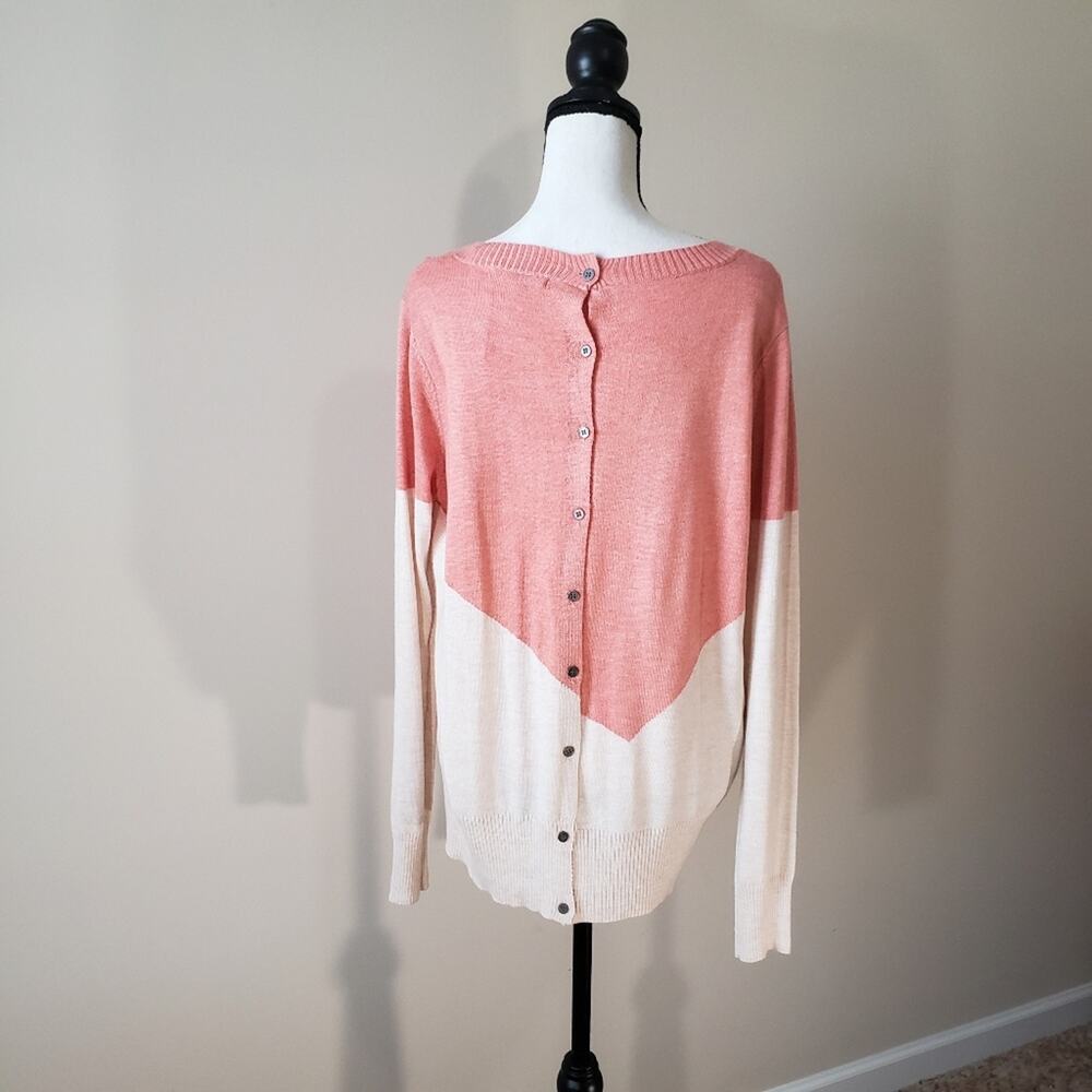 41‎ Hawthorn Large Presley Colorblock Button-Back Sweater NWT